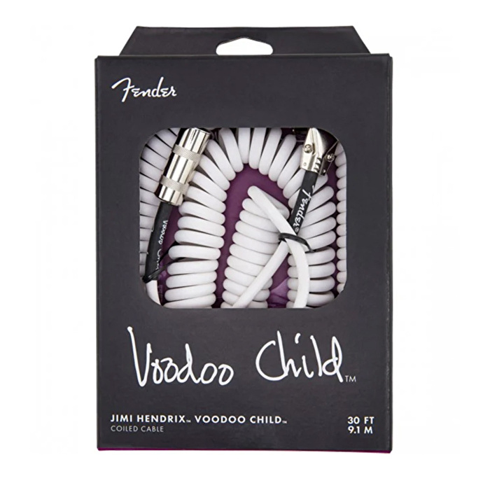 Fender Hendrix Voodoo Child Coil Düz/L Uç 9 Metre Beyaz Enstrüman Kablosu